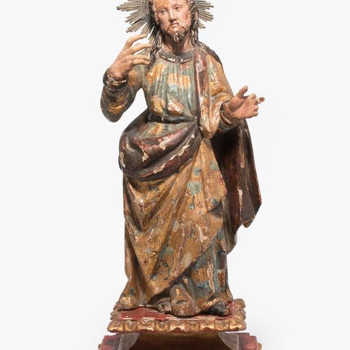 Christus Christ 
Espagne, 18e s. Bois sculpté et polychrome, en partie doré. Fig&hellip;