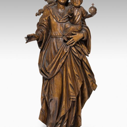 MARIA MIT KIND Marie à l'enfant 
Alpin, probablement Tyrol, baroque. Bois sculpt&hellip;