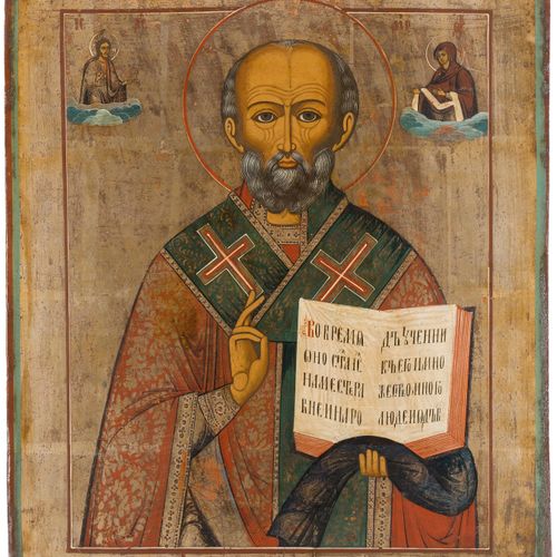 Hl. Nikolaus Saint Nicolas

Russe, 19e s. Tempera sur fond de craie sur bois. Re&hellip;