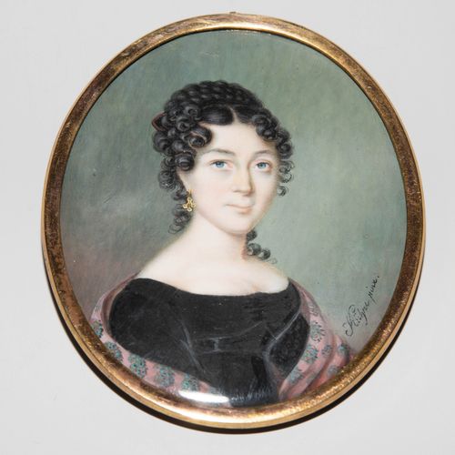 Porträtminiatur Portrait miniature

Allemagne, vers 1840. Gouache et aquarelle s&hellip;