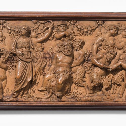 Zierrelief Ornamental relief

Baroque style, 19th century. Carved wood. Bacchana&hellip;