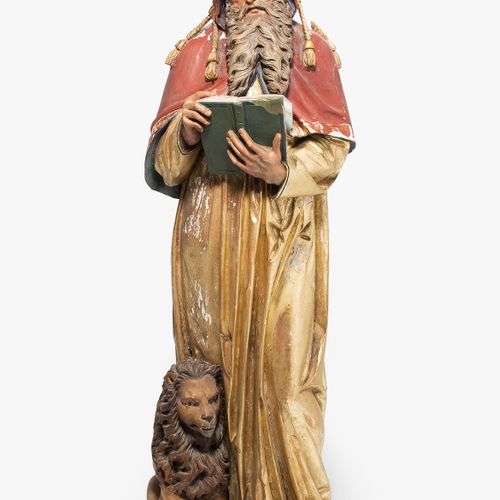 Hl. Hieronymus Saint Jérôme 
Allemand, fin 19e s. Bois sculpté et polychrome, en&hellip;