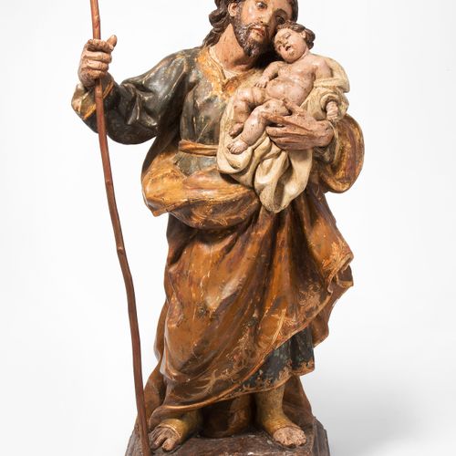 Hl. Joseph mit Jesuskind Saint Joseph avec l'enfant Jésus 
Italie, baroque. Bois&hellip;