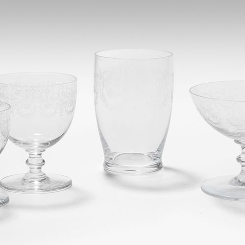 Baccarat, Gläserserviceteile Baccarat, pièces de service en verre 
20e siècle Ve&hellip;