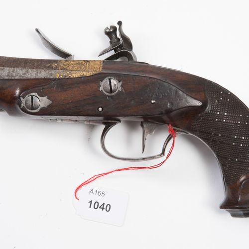 Steinschloss-Taschenpistole Pistolet de poche à silex 
Belgique, Liège, env. 180&hellip;