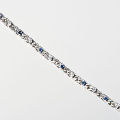 Saphir-Brillant-Bracelet Sapphire diamond bracelet

750 white gold, partly matte&hellip;