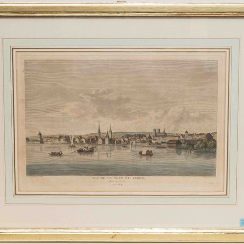 Zürich Zurich

"Vue de la ville de Zurich, prise sur le lac". Gravure sur cuivre&hellip;