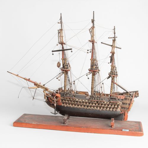 Modellschiff Model ship

19th/20th c. Wood. Three-master model based on a histor&hellip;