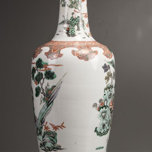 A CHINESE FAMILLE VERTE LADIES BALUSTER VASE, 19TH CENTURY The vase is decorated&hellip;