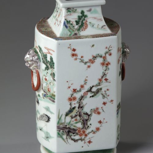 A Chinese famille verte vase Decorated with small butterflies in flight amongst &hellip;