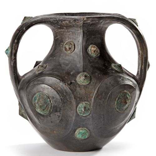 A LARGE CHINESE BURNISHED GRAY POTTERY AMPHORA, HAN DYNASTY (206 BC- 220 AD) Il &hellip;