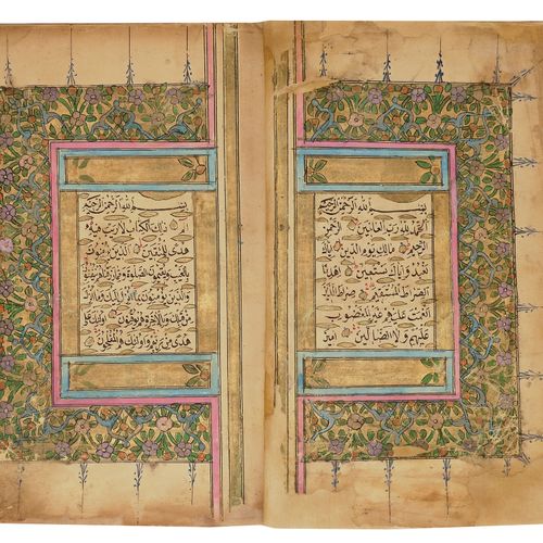 A FINE OTTOMAN QURAN, TURKEY, WRITTEN BY MUHAMMAD AMIN, DATED 1285 AH/1868 AD Vo&hellip;