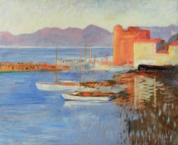 Georges CAPRON (1884-1962) L'ancien port de Cannes Huile sur panneau Signé au do&hellip;