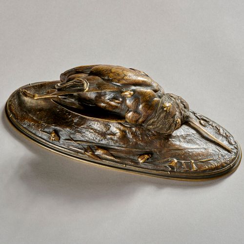 Null Auguste CAIN (1821-1894) 

"Becasse en nature morte "

Bronze a patine brun&hellip;