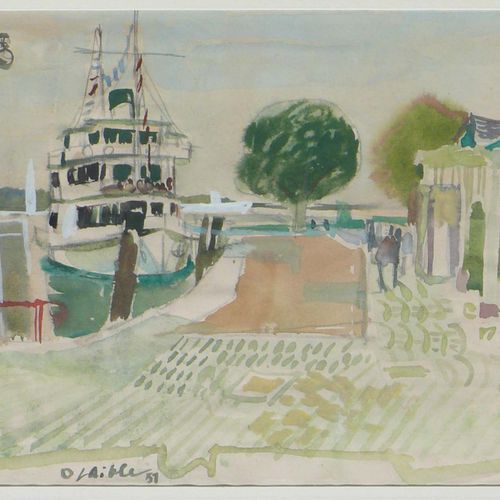 Null Laible, Otto (Haslach 1898 - 1962) ''At the landing stage in Überlingen''; &hellip;