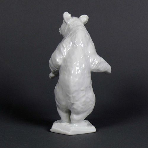 Null Orso in piedi (Rosenthal, XX secolo) in porcellana bianca; h: 13 cm; fondo &hellip;