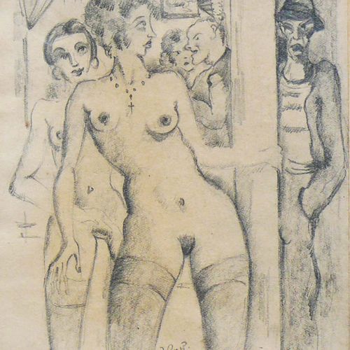 Null Willy, Roth (Schweiz, 1908 - 1952) ''Bordell-Szene''; Bleistiftzeichnung; u&hellip;