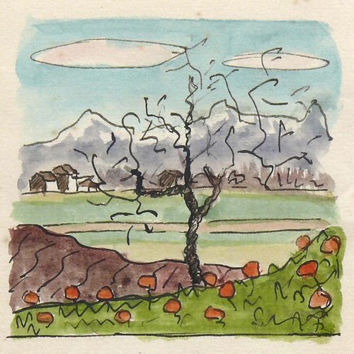 Null Hesse, Hermann (1877 Calw - 1962 Montagnola/Ticino) ''Paesaggio con albero'&hellip;