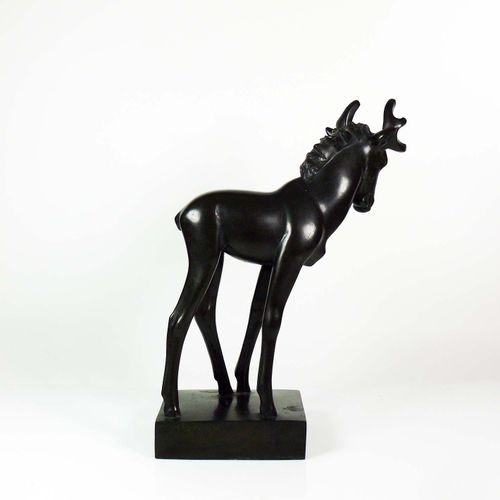 Null Mäntynen, Jussi (Helsinki 1886 - 1978) ''Junger Elch''; von 1930; Bronze, d&hellip;