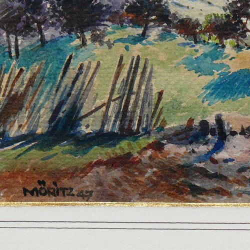 Null 莫里茨，卡尔（1896年慕尼黑-1963年布卢门菲尔德）"Untersee的景色"；背景是Hegauberge；水彩画；左下方有签名和日期。47；约2&hellip;