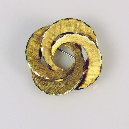 Null Broche 18ct GG ; décoration en forme d'arc ; 12,3g ; D : ca. 3,5 cm