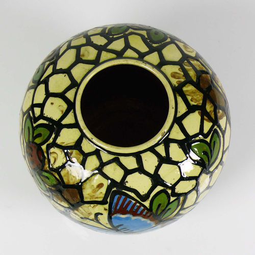 Null Vase Huber-Roethe (Villingen, vers 1910) de forme sphérique ; décor alvéola&hellip;