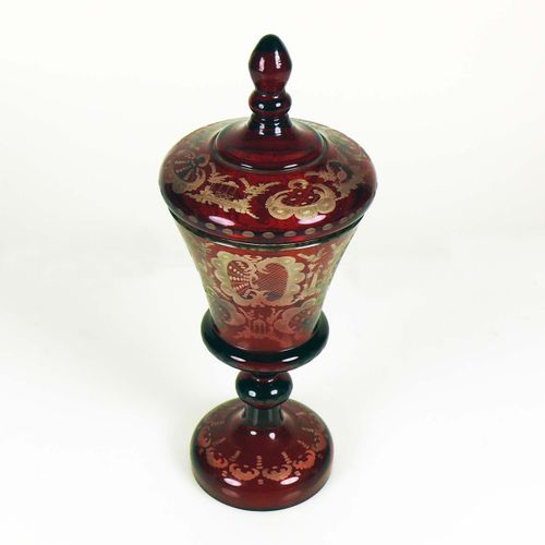Null Lidded goblet (Bohemia, 2nd half of the 19th century) hollow base; shaft wi&hellip;