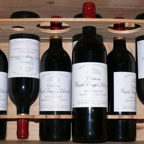 Null 7 bottiglie di vino rosso GRAND CRU CLASSÉ EN 1855; Chateau Haut-Bages Libé&hellip;