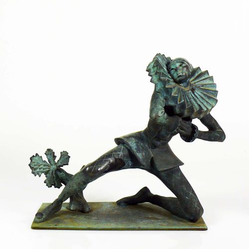 Null Hub, Emil (Frankfurt 1876 - 1954) ''''Harlekin''; ca. 1920; Bronze, braun/g&hellip;