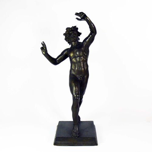 Null Satyre (XXe s.) aux bras tendus vers le haut ; bronze, patine foncée ; sur &hellip;