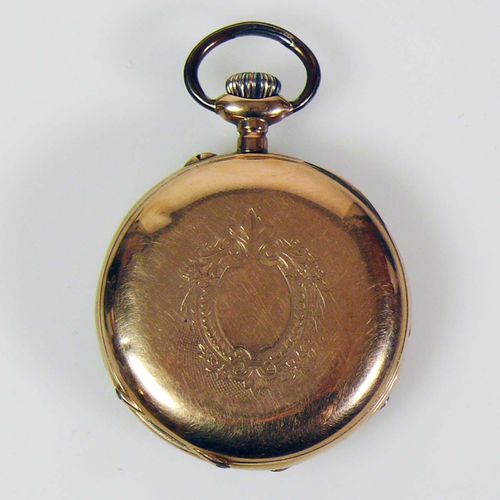 Null Reloj de bolsillo Caja y guardapolvo de GG 18ct; esfera de esmalte blanco c&hellip;