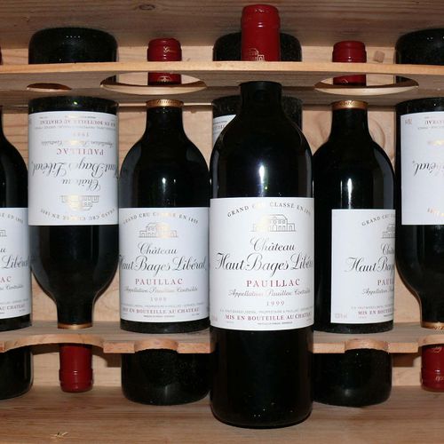 Null 7 bottles of red wine GRAND CRU CLASSÉ EN 1855; Chateau Haut-Bages Libéral &hellip;
