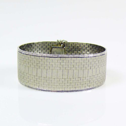 Null Bracelet 18ct WG; delicate decoration, partly matted; l: 19 cm; 78,9g