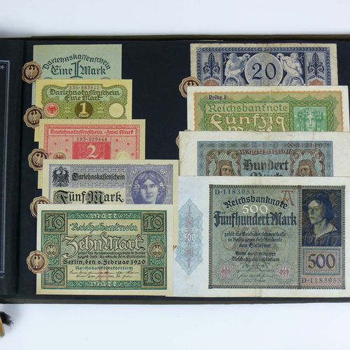 Null Album Reichsbanknoten con 80 banconote diverse; compilato ed eseguito dalla&hellip;