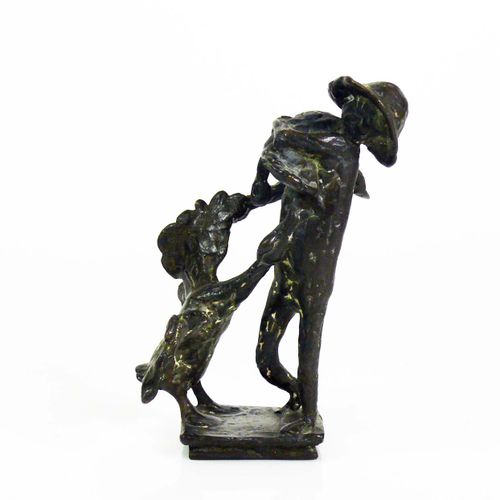 Null Seyfried, Robert (1905 Mainz - 1992 Bohlingen/Singen) "'偷鹅贼'；青铜，深色铜锈；高：13厘米