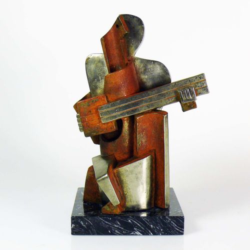 Null Guia, Luis Miguel Urrea (20th c.) ''Guitarist''; metal sculpture with rust &hellip;