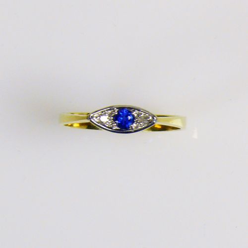Null 14ct GG女士戒指；镶嵌小蓝宝石；戒指尺寸56；2.3克