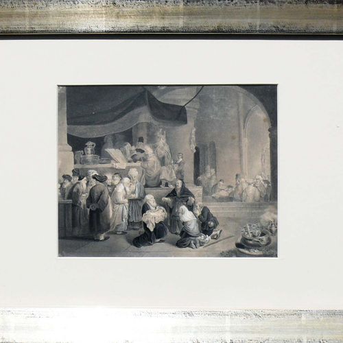 Null Hess, Hieronymus (Bâle 1799 - 1850) ''Offrande au temple'' ; scène à plusie&hellip;