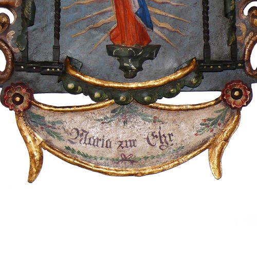 Null Maria zur Ehr (18th/19th century) painted iron construction with wall mount&hellip;