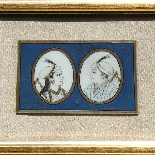 Null Persian double portraits 3 behind glass framed portraits of ''man and woman&hellip;