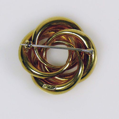 Null Brooch 18ct GG; bow decoration; 12,3g; D: ca. 3,5 cm