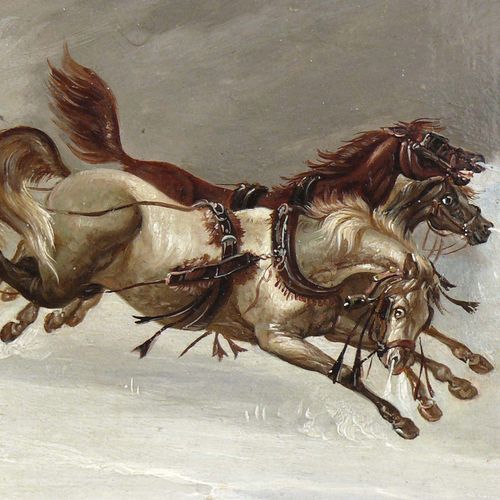 Null Anónimo (1ª mitad del siglo XIX) ''Troika en paisaje invernal''; caballos g&hellip;