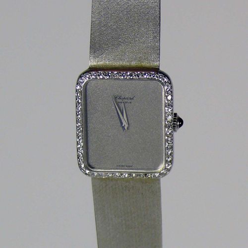 Null CHOPARD ladies' wristwatch 18ct WG case and fine braided bracelet; diamond &hellip;
