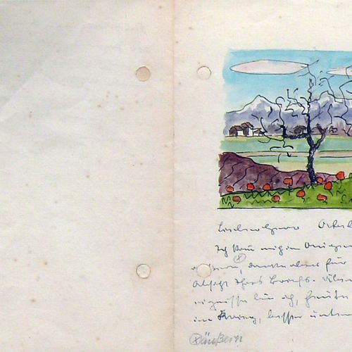 Null Hesse, Hermann (1877 Calw - 1962 Montagnola/Ticino) ''Paysage avec arbre'' &hellip;