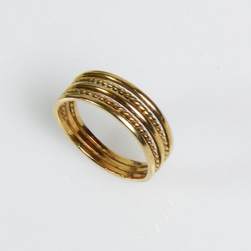 Null Ladies ring 14ct GG (tested); ring size 57; 3,6g