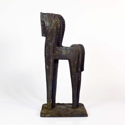 Null Schäffenacker, Helmut Friedrich (Ulm 1921 - 2010) "'抽象的马'"；青铜；签名在平坦的长方形底座上；&hellip;