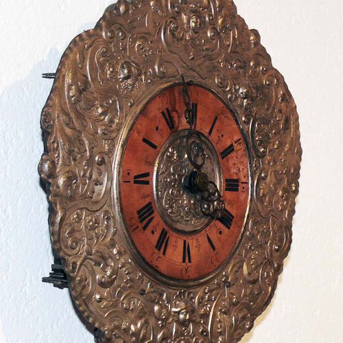 Null Reloj de pared del Barroco tardío (c. 1740), bello movimiento de hierro cin&hellip;