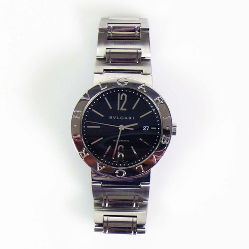 Null BULGARI wristwatch steel; automatic; in original case with manual; black di&hellip;