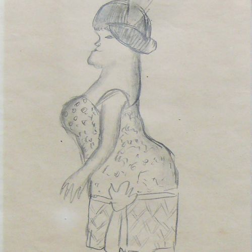 Null Hubbuch, Karl (Karlsruhe 1891 - 1979) ''Lady with hat''; pencil drawing; si&hellip;