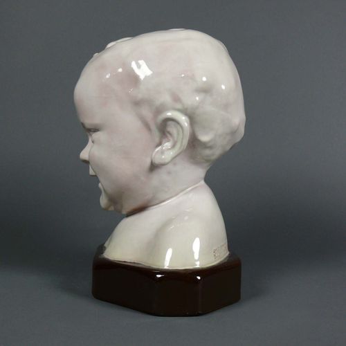Null Endstorfer, Anton (1880 Liesing - 1961 Vienna) ''Child's Head''; 白色釉面，棕色底边；&hellip;